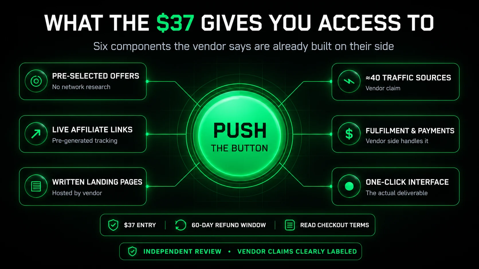 Six components the Push Button System vendor says are already built behind the one-click interface